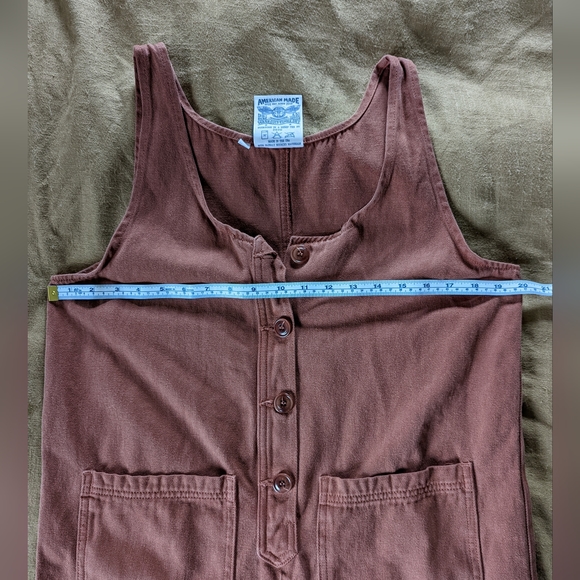 Jungmaven Hemp Button Front Romper in Terra Cotta size Medium - Picture 6 of 8